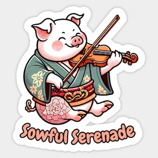 Violin pig Sticker